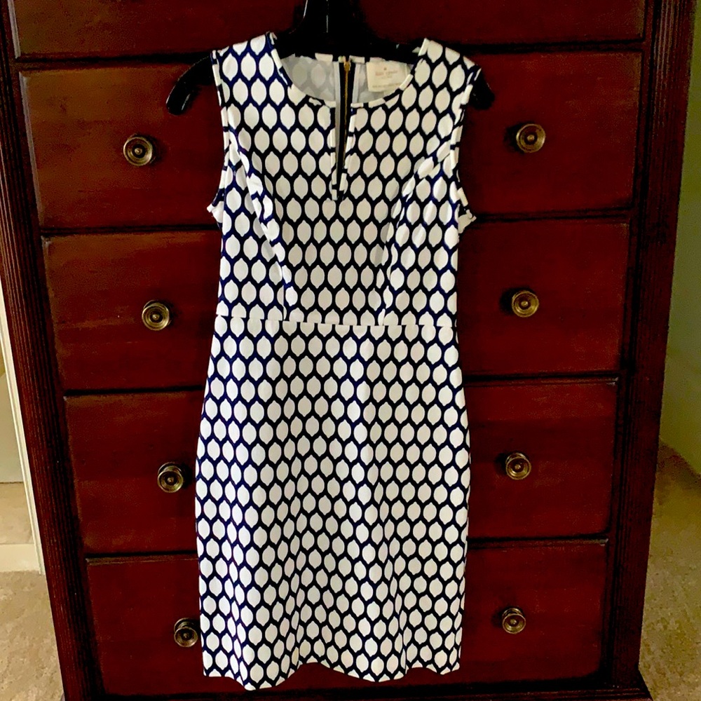 Kate Spade navy and white geometric dress